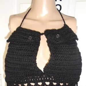 Black Crochet Top